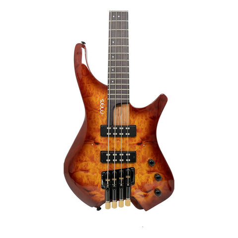Bajo Eléctrico 4 Cuerdas Mars Headless Brown Burst Diestro Brown Burst