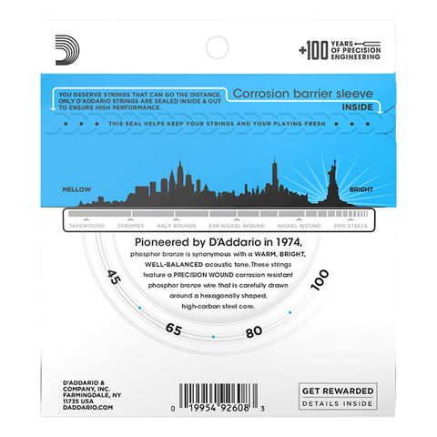 Cuerdas Daddario Para Bajo Acústico Escala Larga .045-100