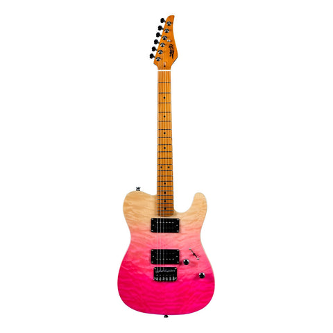 Guitarra Eléctrica Jet Guitars Jt450 Transparent Pink Diestro Maple
