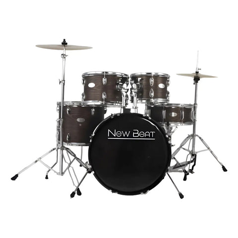 Batería Acústica Completa New Beat Nb-ds400 Black Gold Dorado Oscuro