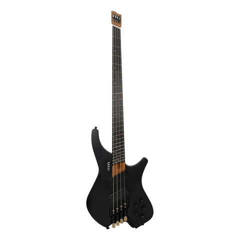 Bajo Mars Eléctrico Headless 4 Ms 4 Cuerdas Negro Satin Diestro Negro