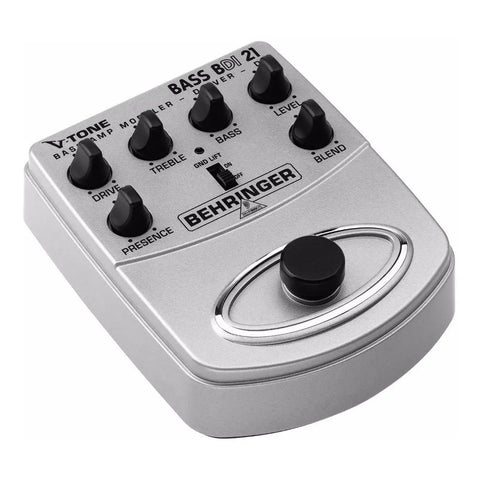 Pedal Modelador De Amplificador P/ Bajo, Behringer Bdi-21 Plateado