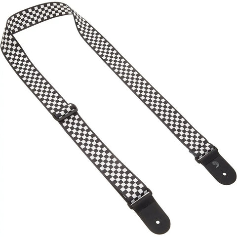 Tahalí Cuadros Blanco Y Negro P/guitarra Planet Wave 50c02