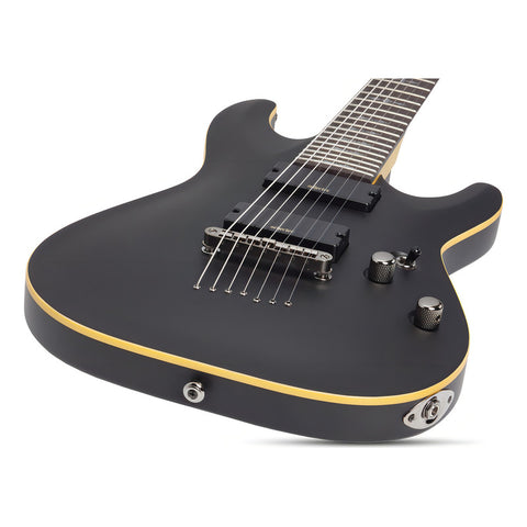 Guitarra Electrica Schecter Demon-7 Aged Black Satin Color Negro Orientación De La Mano Diestro