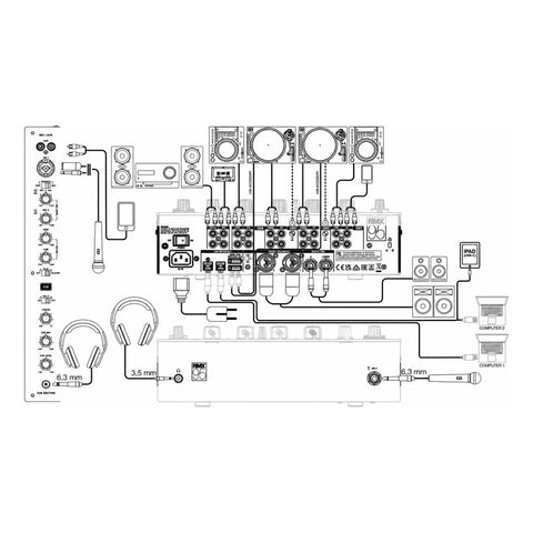 Mezcladora Profesional De Dj Club 4+1 Canales Reloop Rmx-95