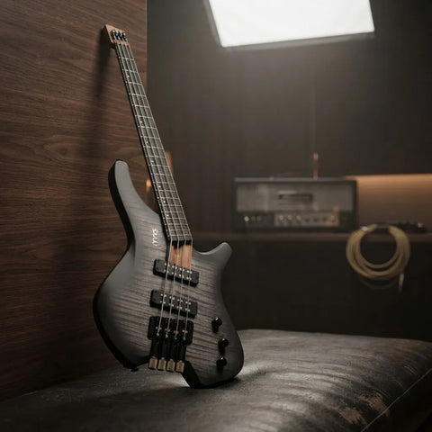 Bajo Mars Eléctrico Mod. Headless 4 Ms Grey Burst Satin Diestro Grey