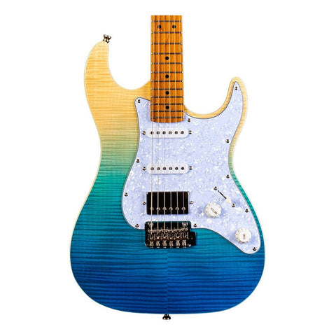 Guitarra Eléctrica Jet Guitars Js450 Hss Azul Transparente Orientación De La Mano Diestro