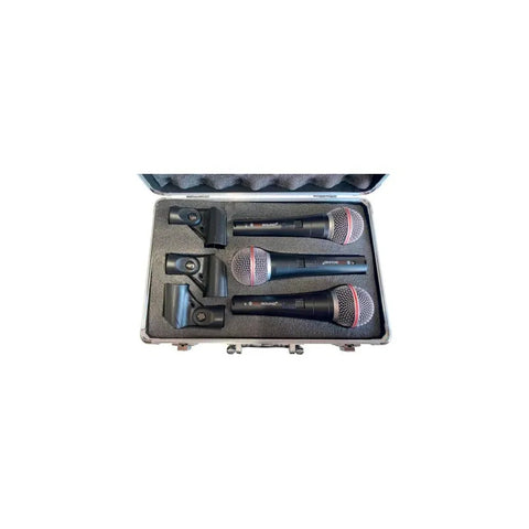 Set De 3 Micrófonos Dinámicos Prosound® Pdm-30 Negro