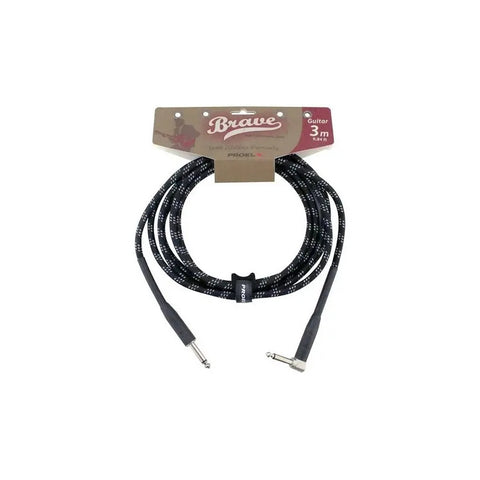 Cable Proel Brv120lu3bw Plug Mono Guitarra Bajo 3m Textil Niquelado