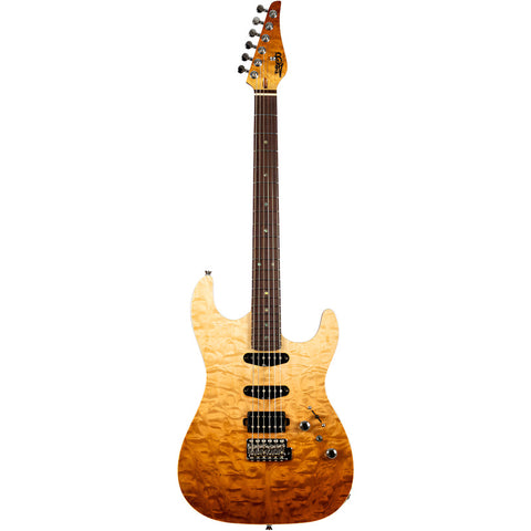 Guitarra Eléctrica Jet Guitars Js-45 Elite Fireburst Flame Color Dorado Material Del Diapasón Maple Orientación De La Mano Diestro