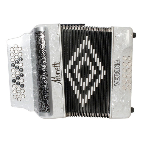 Acordeón Blanco De 31 Botones Tono Fa Moretti Verona Fbbeb