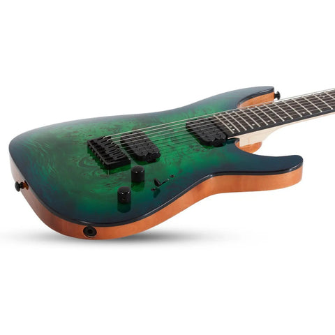 Guitarra Eléctrica 7 Cuerdas Aqua Burst Schecter C-7 Pro Aqb Diestro Aqua Burst Wengué