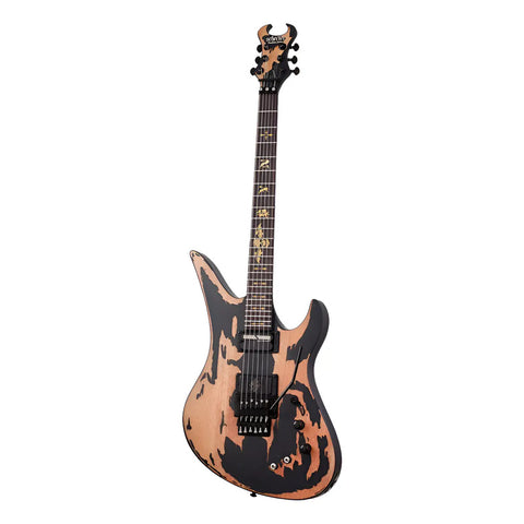 Guitarra Schecter Synyster Custom-s Distressed Satin Black Diestro Bordó