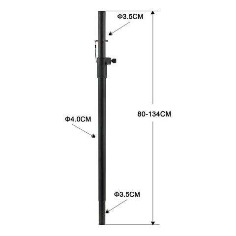 Poste Tubo Soporte Ajust. Para Bafle Y Sub Gremori Gmr-tyw15 Color Negro