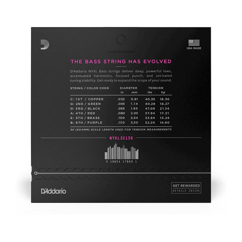 Set De Cuerdas Nyxl Bajo Calibre 32-130  Daddario Nyxl32130