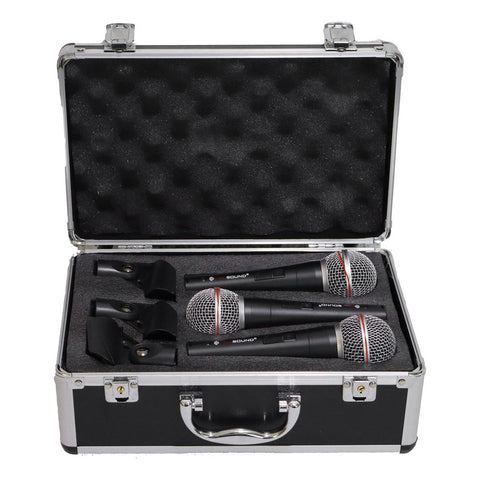 Set De 3 Micrófonos Prosound Pdm-30 Dinámicos Con Estuche