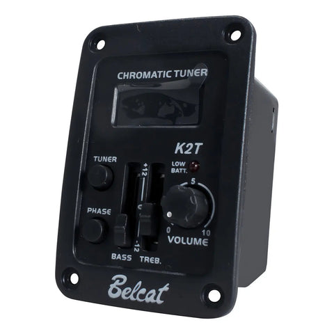 Belcat K2t Pastilla Para Guitarra Acústica C/ Afinador Color Negro