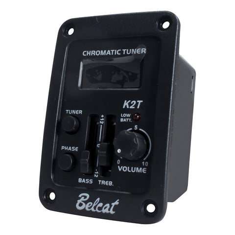 Belcat K2t Pastilla Para Guitarra Acústica C/ Afinador Color Negro
