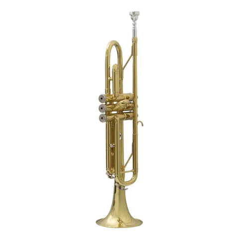 Trompeta Laqueada Tonalidad Bb Con Estuche Maxima Kftr-100g Laqueado