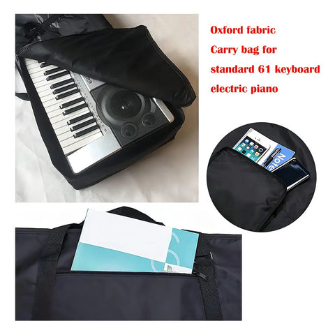 Funda Proel Negra Para Teclado 61 Teclas Modelo Bag910p Con Bolsillo Negro