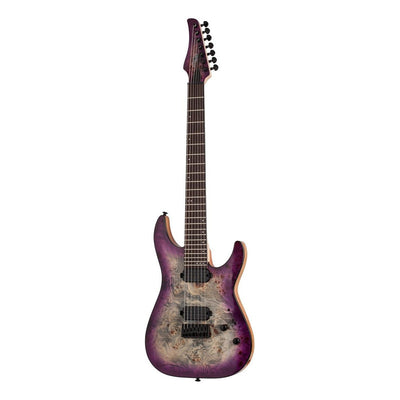 Guitarra Eléctrica Schecter C-7 Pro De Caoba Aurora Burst Con Diapasón De Wengué