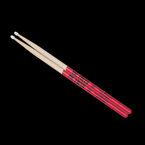 Baquetas Vic Firth Punta Nylon 5a Con Antiderrapante 5anvg Color Natural/rojo