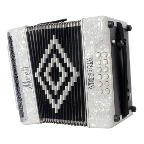 Acordeón Blanco De 31 Botones Tono Fa Moretti Verona Fbbeb