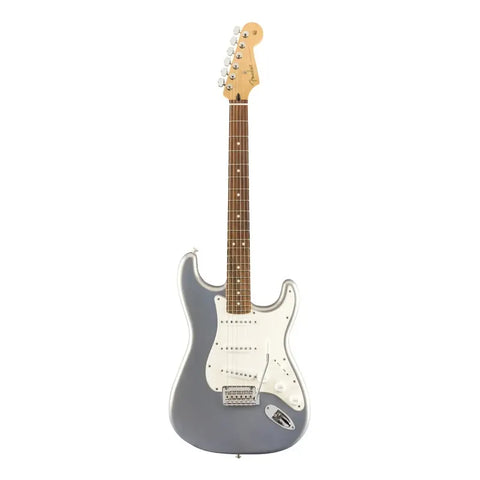 Guitarra Eléctrica Fender Player Stratocaster De Aliso Silver Brillante Con Diapasón De Granadillo Brasileño Diestro
