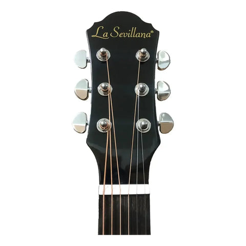 La Sevillana Tx-200ceq Blk Guitarra Electroacústica Texana Color Negro Orientación De La Mano Diestro