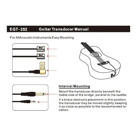 Pastilla Belcat Egt-202 Acústica Negra Para Guitarra Pasivo Negro