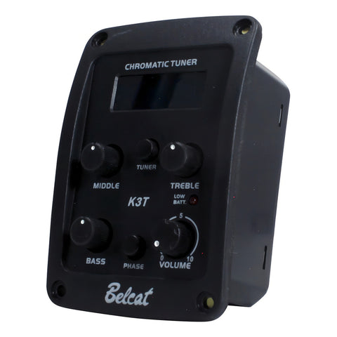 Belcat K3t Pastilla Para Guitarra Acústica C/ Afinador Color Negro