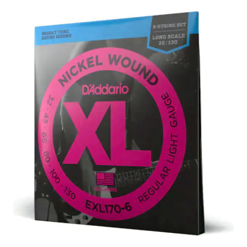 Cuerda Para Bajo De 6 Cuerdas Daddario 032 Exl170-6 Nickel