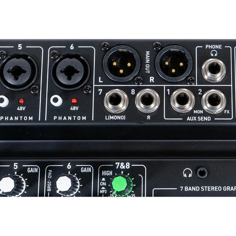 Mezcladora 8 Canales Con Efectos Prosound Pamx-08rs