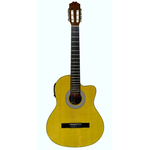 Guitarra Electro Acústica Caja Clásica La Sevillana O4-ceq Natural Derecha Madera