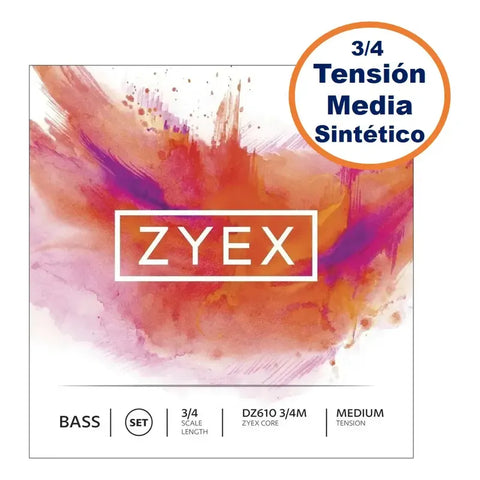 D'addario Zyex Dz610 Juego De 4 Cuerdas Para Contrabajo 3/4