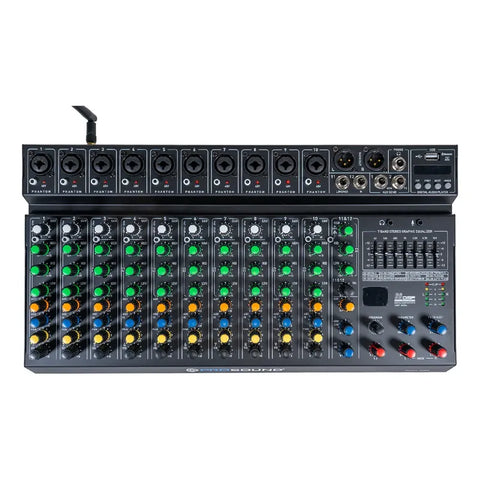 Mezcladora 12 Canales Con Efectos Usb Prosound Pamx-12rs