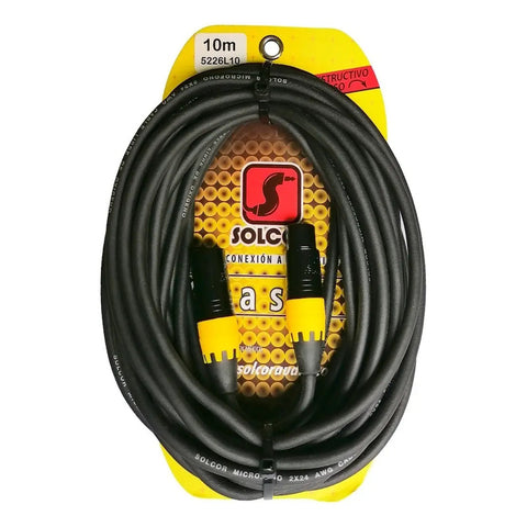Cable Solcor Para Micrófono O Señal Xlr-xlr 5226l10 10mt Color Negro