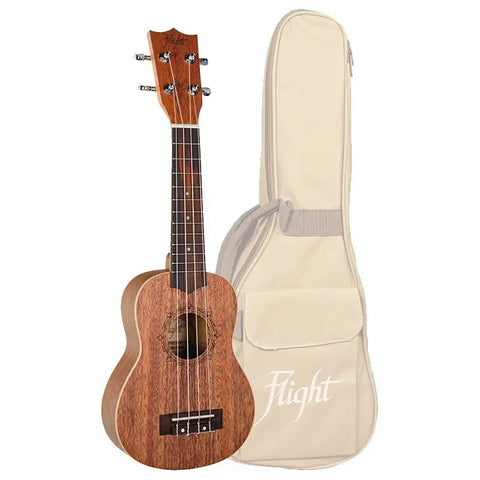 Ukulele Soprano 12 Trastes, Flight Dus321 Mah/mah Marrón