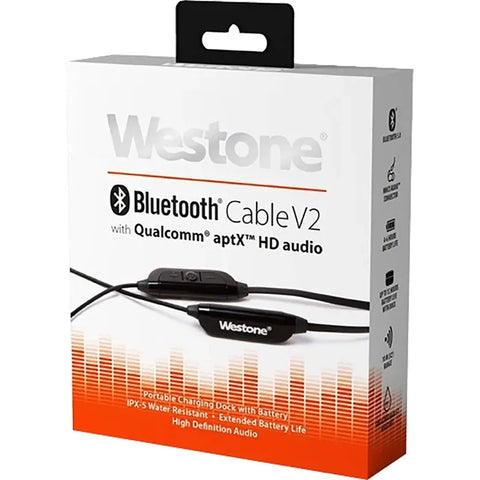 Adaptador Westone V2 Bluetooth Cable Para Audífonos Mmcx Con Aptx Y Micrófono