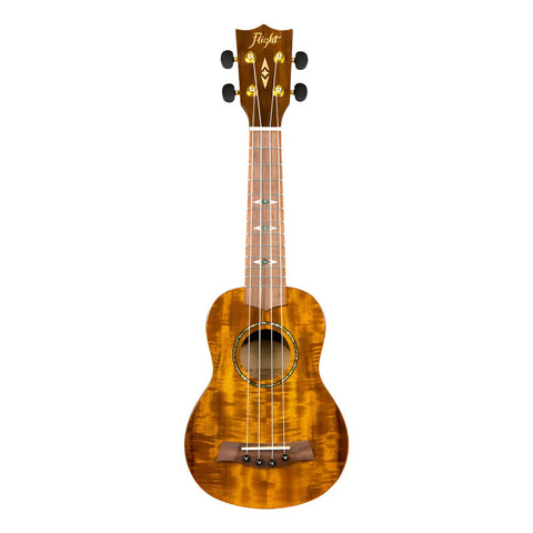 Ukelele Soprano 12 Trastes Con Funda Flight Dus445 Acacia Marrón