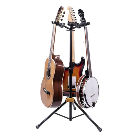 Soporte Triple De Guitarra Auto Grip Hercules Gs432b Plus Negro