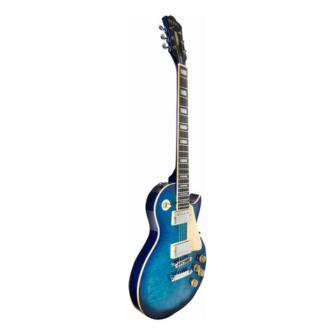 Guitarra Electrica Mars Lp Style Standard Satin Blue Hh Diestro Azul Satinado Palo De Rosa
