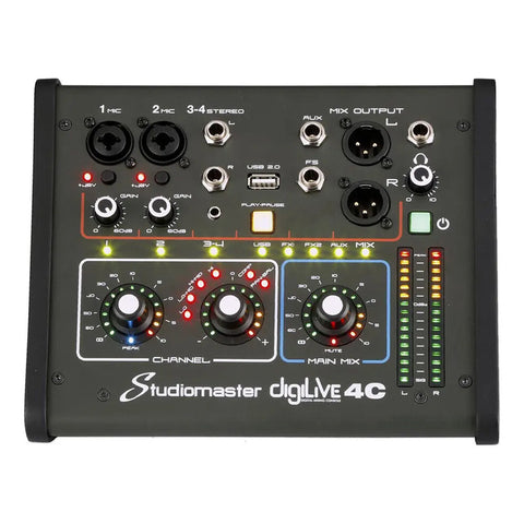 Consola Mezcladora 4 Canales Con Fx Studiomaster Digilive 4c