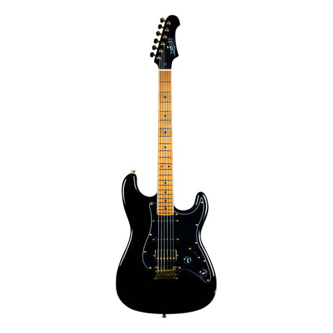Guitarra Electrica Jet Guitars Js400 Black Maquinaria Dorada Diestro Negro
