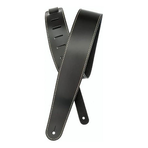 Correa Planet Waves Para Guitarra Y Bajo De Cuero Ajustable Negra Negro