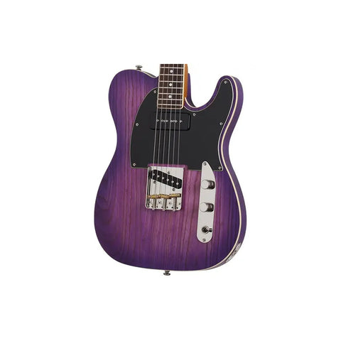 Guitarra Electrica Schecter Telecaster Purple Burst Pearl Color Violeta Material Del Diapasón Palo De Rosa Orientación De La Mano Diestro