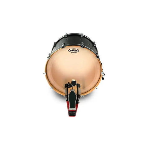 Parche Evans Eq Frosted Clear De Golpe Para Bombo De 22  Blanco