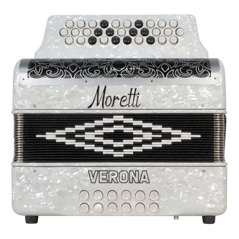 Acordeón Blanco De 31 Botones Tono De Sol Moretti Verona Gcf