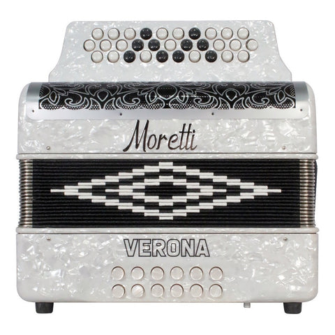 Acordeón Blanco De 31 Botones Tono De Sol Moretti Verona Gcf