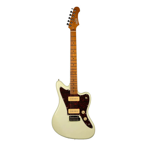 Guitarra Tipo Jaguar Jazz Maste Jet Guitars Jj-300p90 Blanca Diestro Blanco Maple